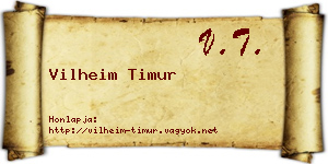 Vilheim Timur névjegykártya