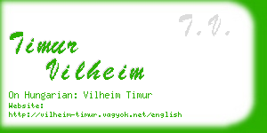 timur vilheim business card